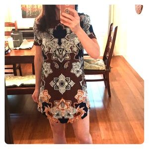 Express print short sleeve dress Sz XS